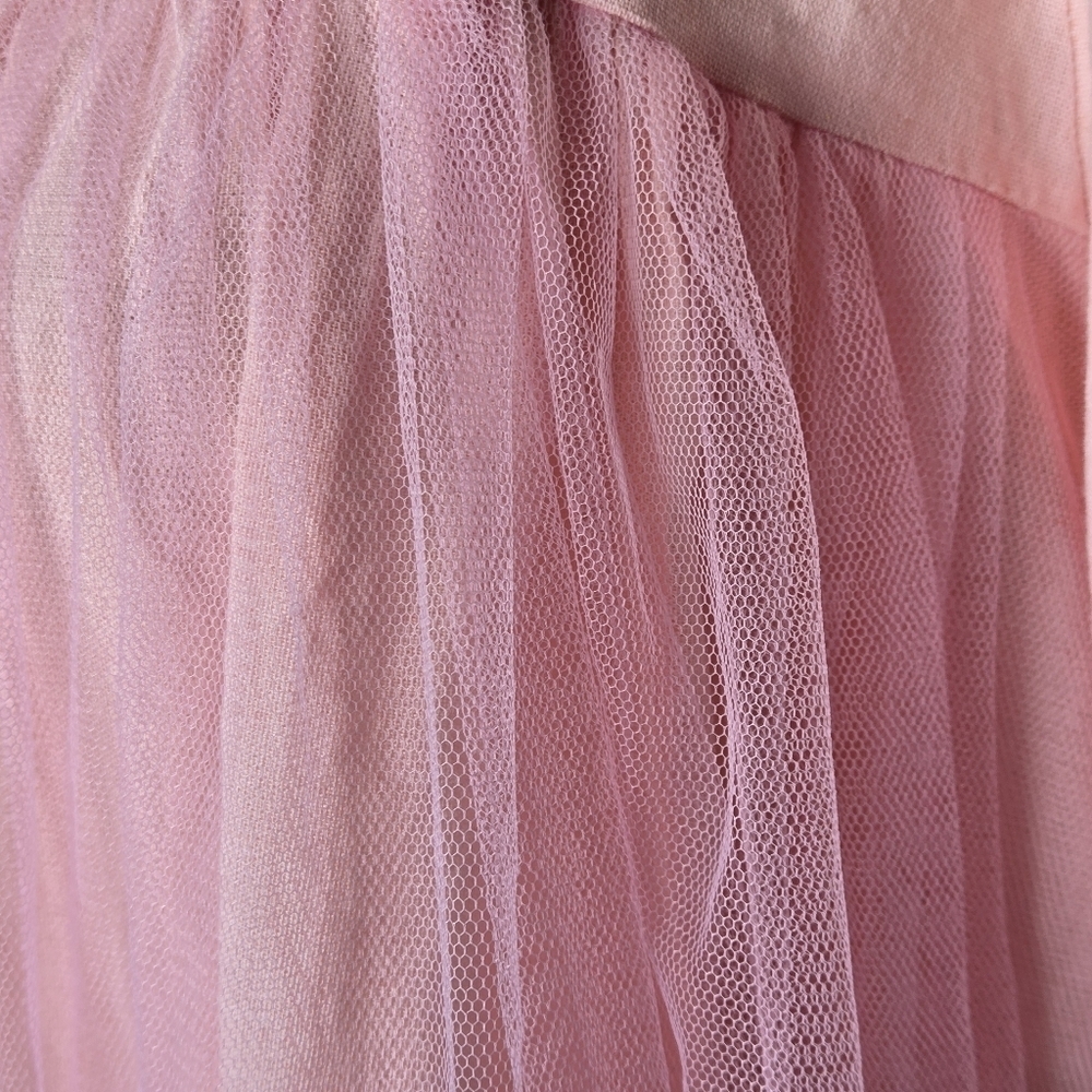 Shabby Chic Babydoll Cottagecore Fairycore Tulle Overlay Midi Loungewear Dress - Picture 9 of 11